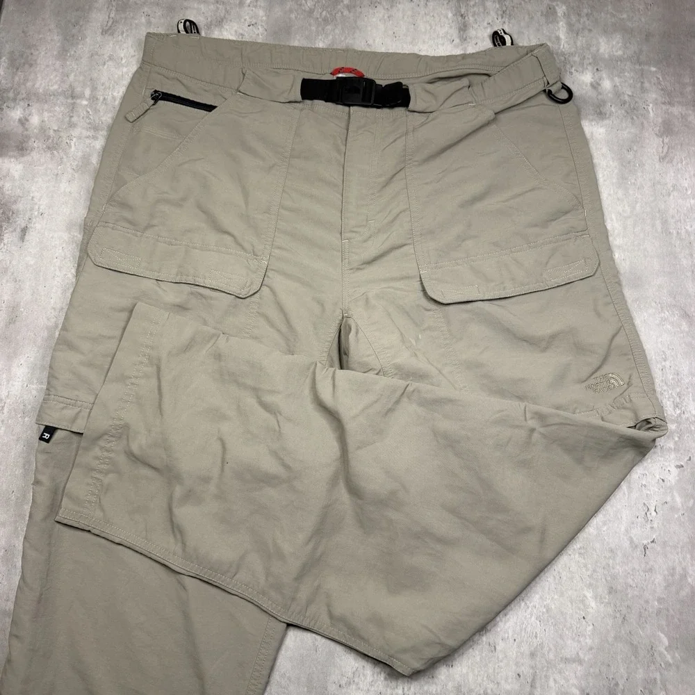 The North Face Men's Large Nylon Convertible Cargo Hiking Pants Outdoor Beige